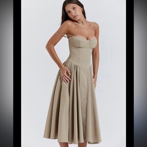 House of CB Beige Midi Dress